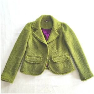 Vtg Boden Green 100% Textured Wool Blazer US 6/UK 10 Heritage Tailored Classic
